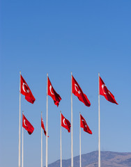 Turkish flag and sky in background, Turkey/Izmir