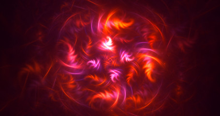 Fototapeta premium 3D rendering abstract red fractal light background