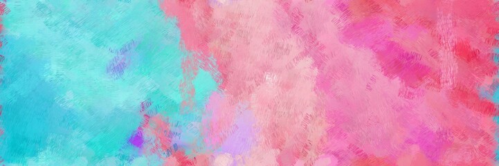 colorful illustration painting with pastel magenta, medium turquoise and sky blue color