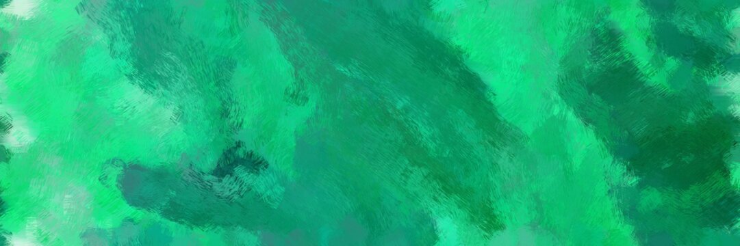 creative design paint brushed with medium sea green, dark cyan and medium spring green color