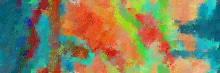 stylish illustration paint brushed with peru, teal and medium sea green color