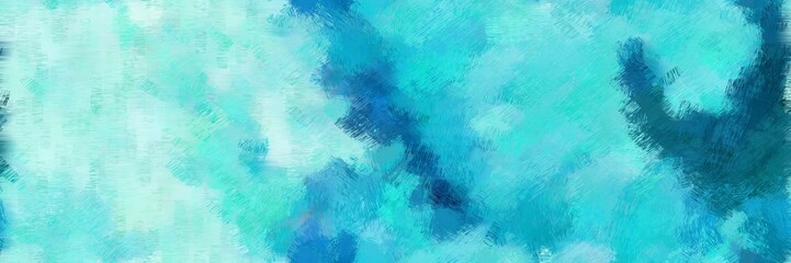 Fototapeta premium colored design paint brushed with medium turquoise, pale turquoise and teal green color