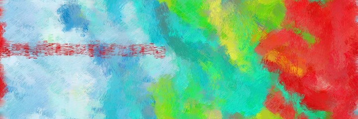 colored design art painting with sky blue, light sea green and crimson color