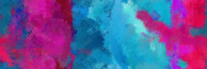 colorful design painted art with steel blue, medium violet red and purple color