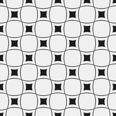 Seamless pattern with curved squares. Abstract vector background