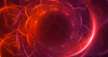 3D rendering abstract red fractal light background