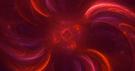 3D rendering abstract red fractal light background