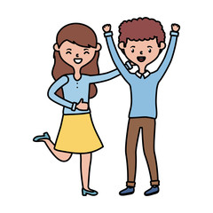 Couple of woman and man vector design