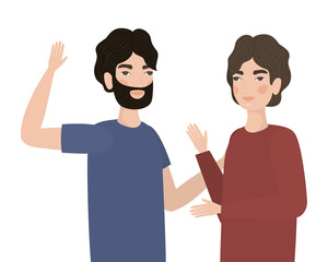 Fototapeta premium Cute men cartoons drawing vector design