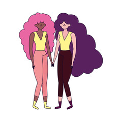 two women together friends characters