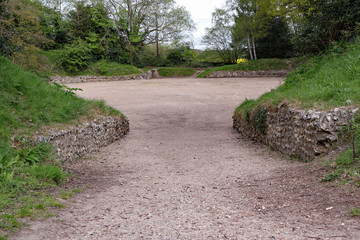 The entrance to the Roman Amphitheatre at Silchester (Calleva Atrebatum), near Reading in Berkshire, England