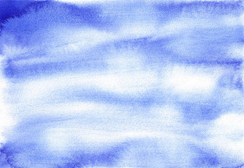 Watercolor abstract blue background sea