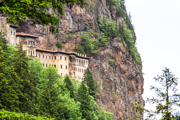Sumela monastery side view. One of the most impressive places in the whole Black Sea region, Trabzon Province, Altindere Valley, Turkey