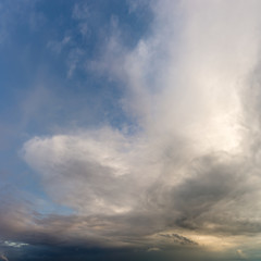 Fototapeta na wymiar Fantastic dark thunderclouds at sunrise