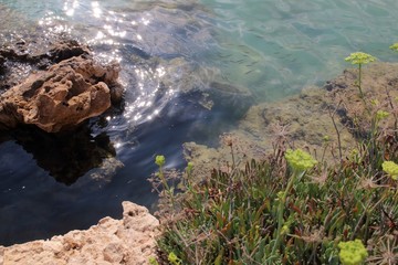 Fototapeta na wymiar rocks in sea