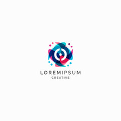 Letter O Abstract initial Logo Design Template. Colorful Overlay Vector Illustration