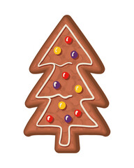 Merry christmas pine tree cookie vector design