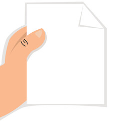 Hand holding a blank sheet of paper