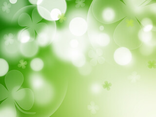 Background with falling clover leaves. Saint Patrick day background. Can be used for topics like symbol of Ireland, nature, summer