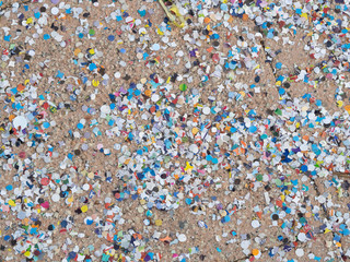 colorful paper confetti confetti  on floor during the carnival period