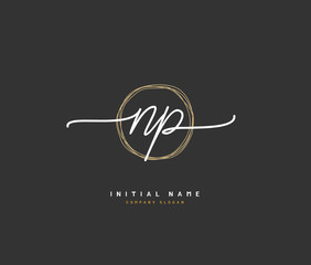 N P NP Beauty vector initial logo, handwriting logo of initial signature, wedding, fashion, jewerly, boutique, floral and botanical with creative template for any company or business.