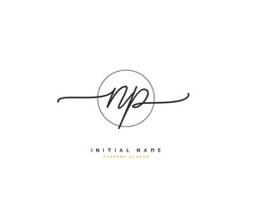 N P NP Beauty vector initial logo, handwriting logo of initial signature, wedding, fashion, jewerly, boutique, floral and botanical with creative template for any company or business.