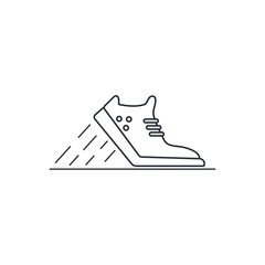 Sport shoes. Run. Vector linear icon on a white background.