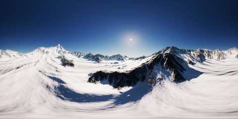 VR 360-camera op de toppen van de bergen