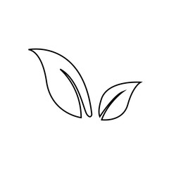 Leaf icon vector in simple design