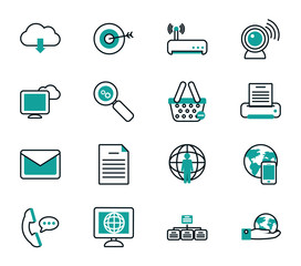 Digital and technology icon set vector design