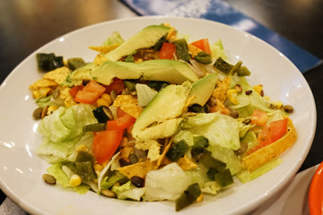 Close up Avocado salad -Mexican recipe