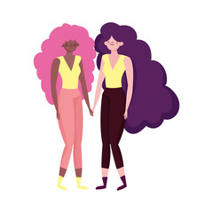 two women together friends characters