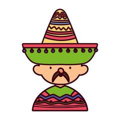 Isolated mexican man vector design