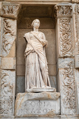 Statue of Sophia in the library of Celsus in the ancient Greek-Roman city of Ephesus
