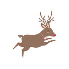 christmas reindeer with bow decoration icon