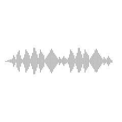 Audio technology, music sound waves vector icon