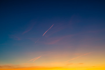 beautiful sky at sunrise. Background. Blue, orange