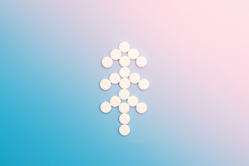 Christmas tree made of pills. Doctors Christmas concept.