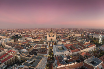 St. Stephen's Basilica in Budapest Hungary at night