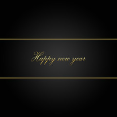 2020 happy new year with golden lettering on a black background