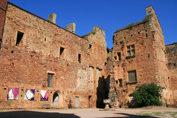 medieval ruined castle (Castelnau-Bretenoux) in france 