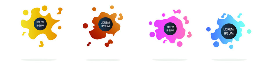 Set of abstract modern graphic elements. Colorful vector gradient shapes composition. Template for design, banner, flyer, poster, wallpaper, brochure, smartphone screen, mobile app