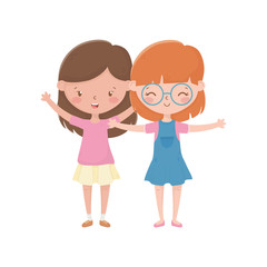 Isolated girls cartoons vector design