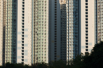 Hong Kong Buildings with landscape 