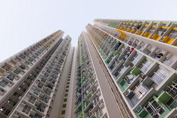 Fototapeta na wymiar Hong Kong Buildings with landscape 