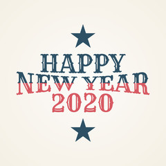 Obraz premium Vintage Happy 2020 new year banner for your seasonal holidays