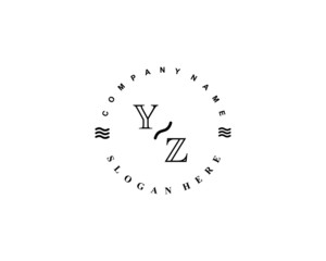 Initial YZ vintage logo template
