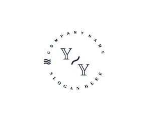 Initial YY vintage logo template