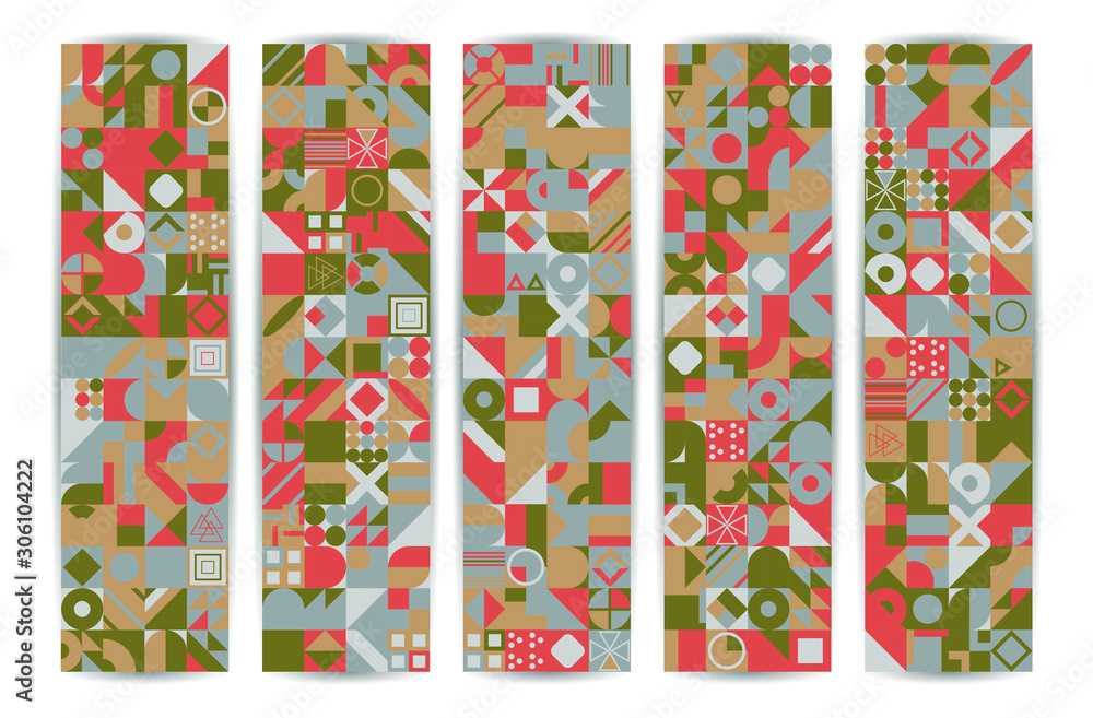 Poster retro pattern of different shapes. colorful vector mosaic backdrop. geometric hipster retro backgrou