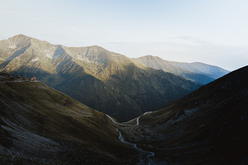 Landscape of beautiful uplands area with blue sky